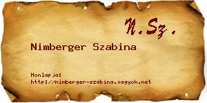 Nimberger Szabina névjegykártya